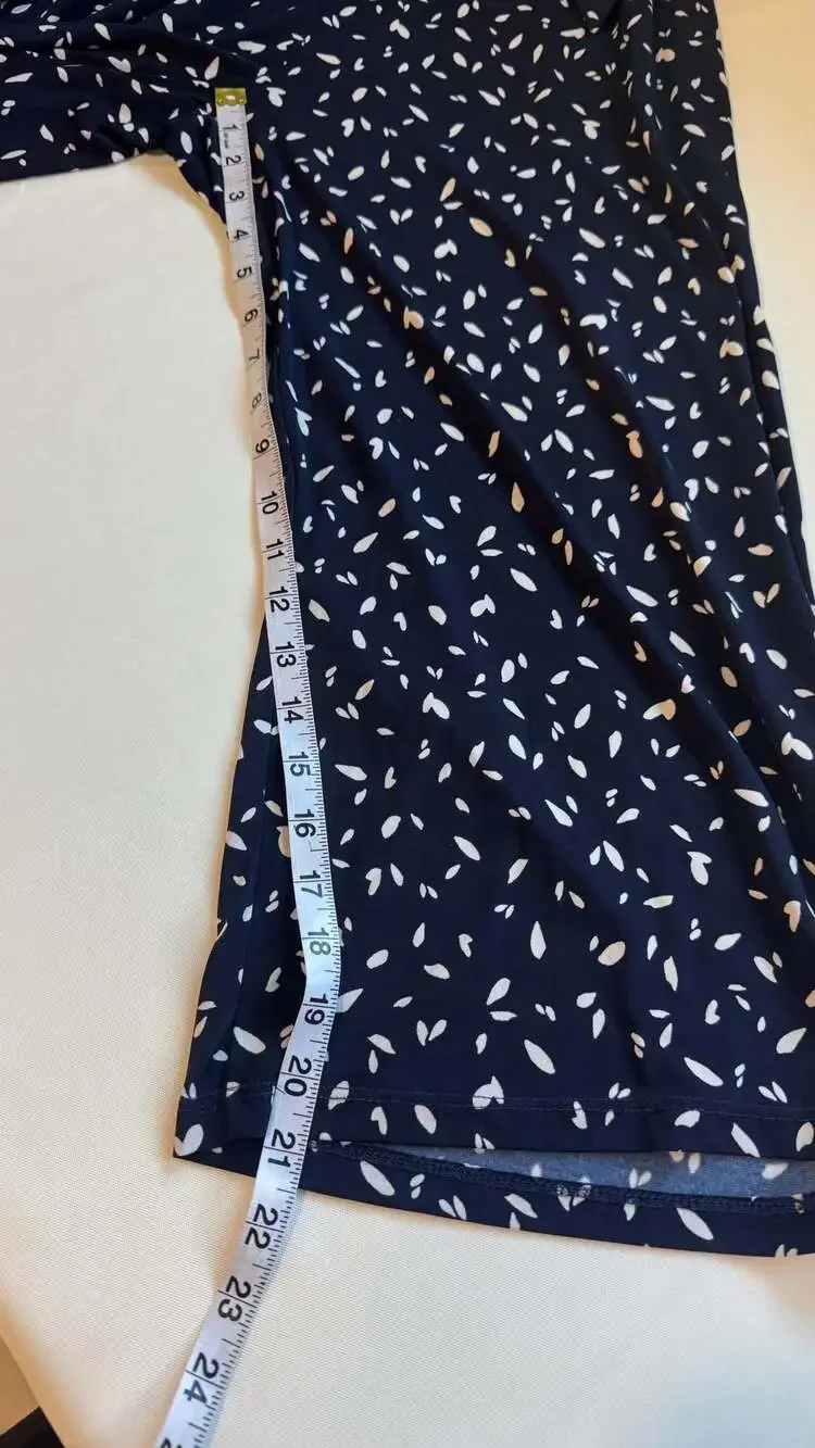Navy White Wrap Romper Pocketed Summer Vacation Coastal Chic Medium